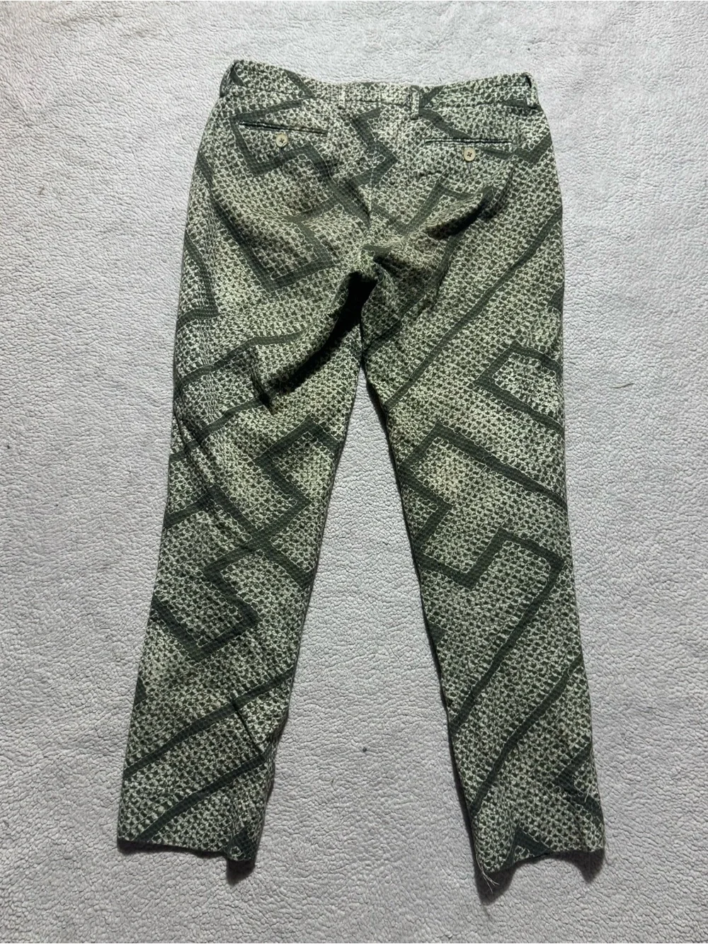 PT01 Pants Womens 40 (4 US) PT Torino PTW Green Patterned New York Italy 28x26.5